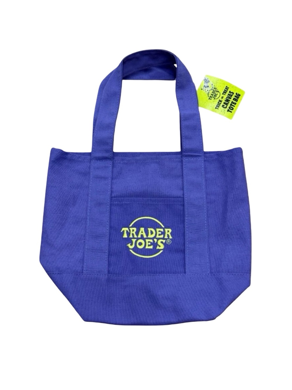 Trader Joe’s Purple & Green Canvas Tote Bag Logo Reusable